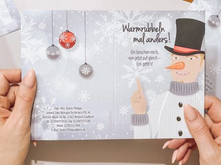 Karte zu Weihnachten mit Rubbeld und Gewinn